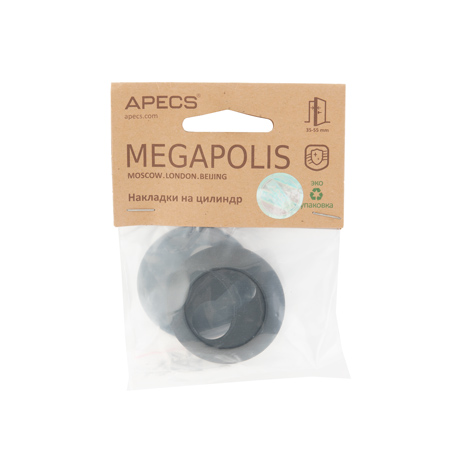 Накладки цилиндровые Apecs Megapolis DP-C-0802-BLM