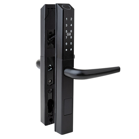 Ручки на планке электронные Apecs Smart HPE-8201-BLM (TTLock, BLE, FP)